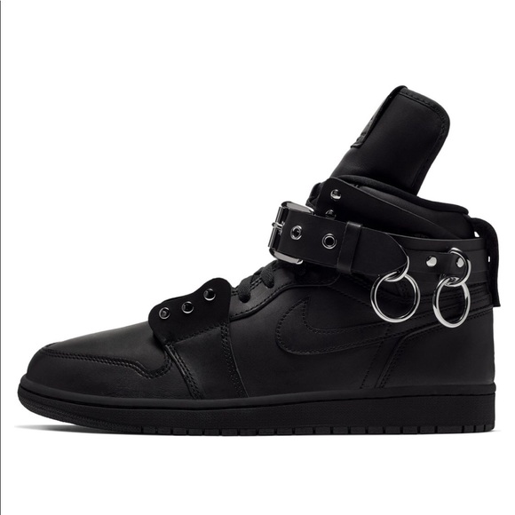Comme Des Garçons x Nike Air Black Leather Jordan 1 High Sneakers - Picture 15 of 16